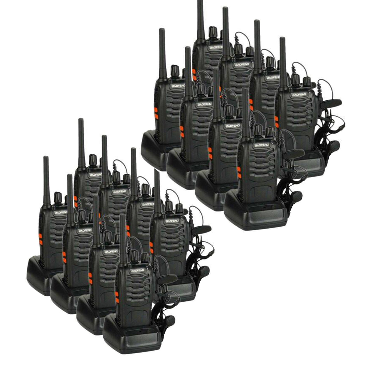 BAOFENG Walkie Talkie BF-888s Pack of 16 with Earphone